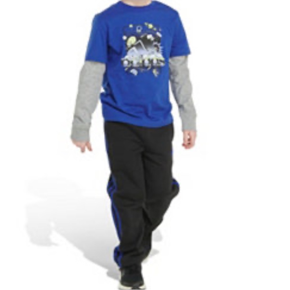 Adidas Boys' Set Little Boys Graphic Layered Cotton Tee and Pant.